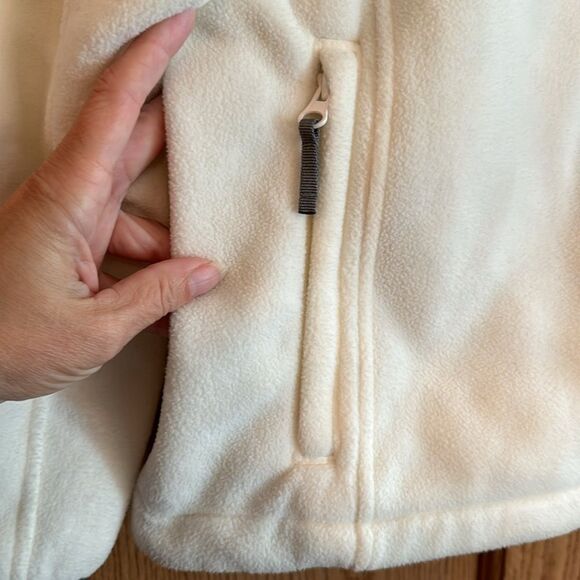 LANDS' END Full Zip White Fleece Jacket - Picture 11 of 12